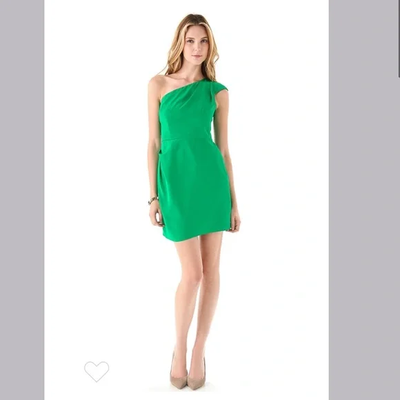 Shoshanna Dresses | One Shoulder Silk Green Dress from Shoshanna | Color: Green | Size: 8 | Mvellines's Closet
